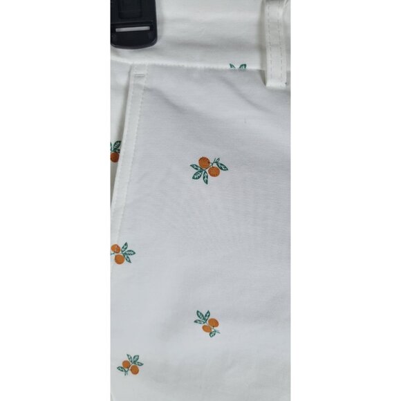 Rachel Zoe White Straight Leg Dress Pants Sz 4 Croped With Fruit Print - Picture 2 of 11